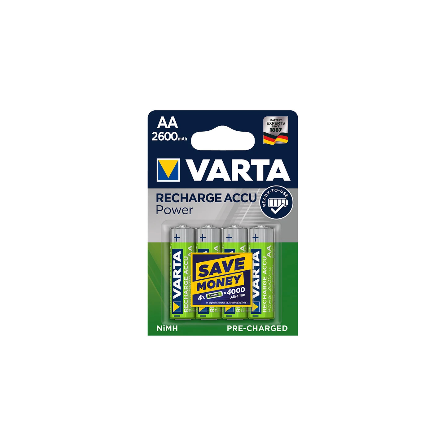 Oplaadbare batterijen 4x AA 2600 mAh