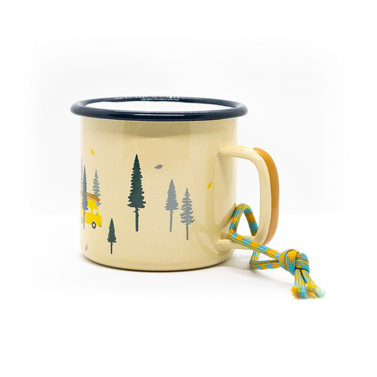 Roadtyping – durable 'Wild & Free' enamel mug