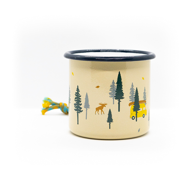 Roadtyping – durable 'Wild & Free' enamel mug