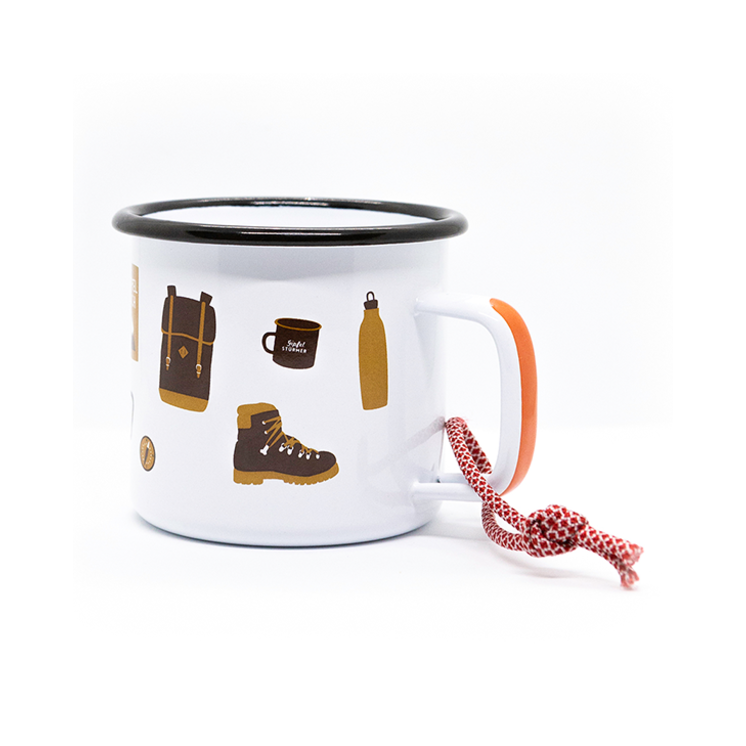 Roadtyping – durable 'Gipfelstürmer' enamel mug