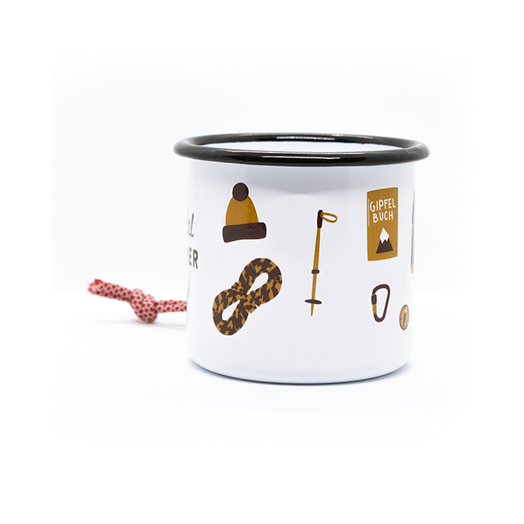 Roadtyping – durable 'Gipfelstürmer' enamel mug