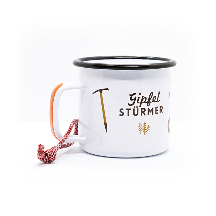 Roadtyping – durable 'Gipfelstürmer' enamel mug