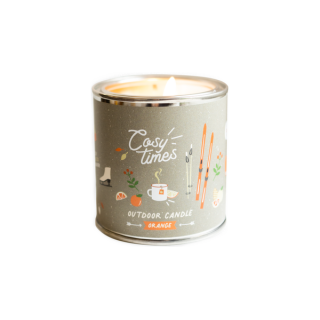 Roadtyping – organic orange scented candle in tin