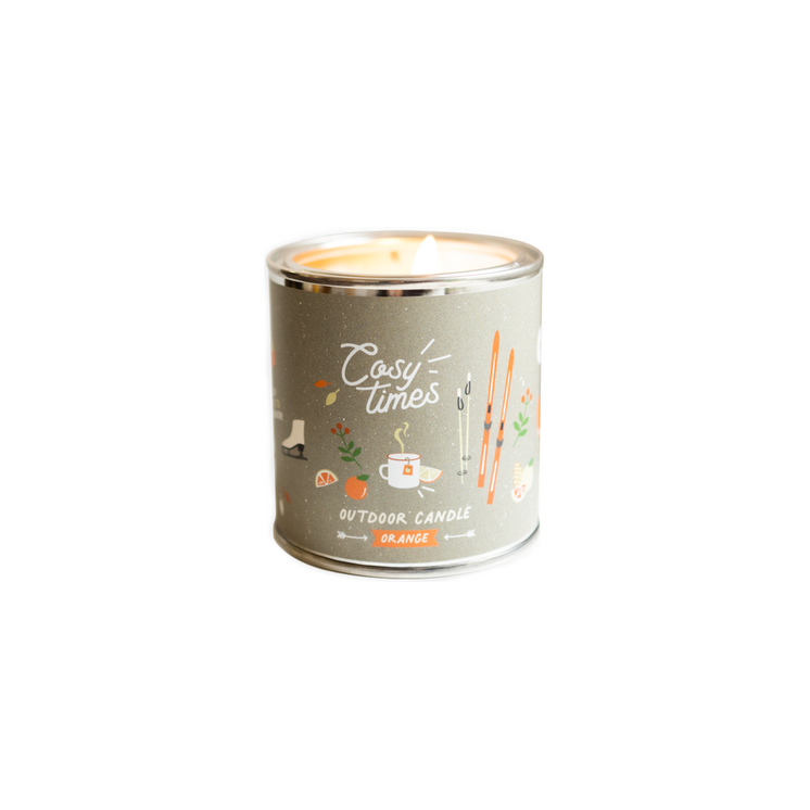 Roadtyping – organic orange scented candle in tin